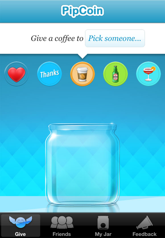 PipCoin iPhone App - Give