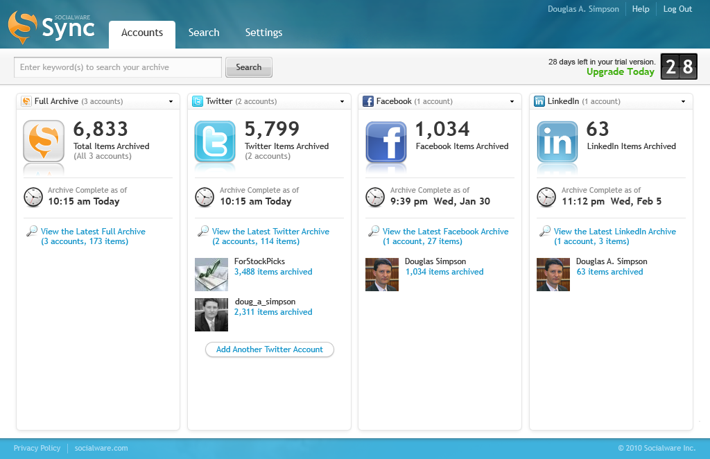 Socialware Sync Dashboard